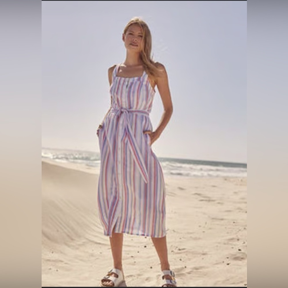 Joules Pink and Blue Resort Midi Sundress